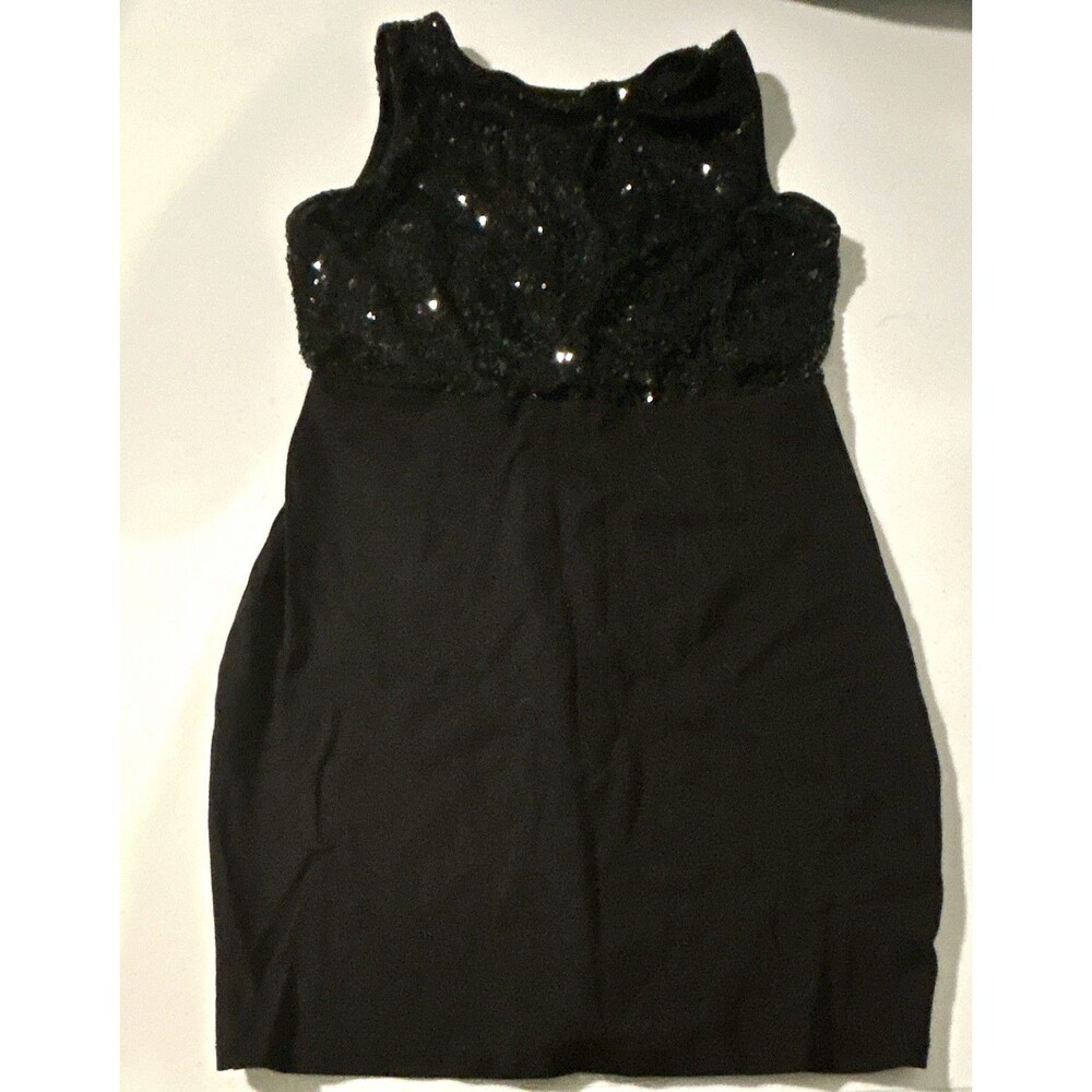 Forever 21 Girls Black Solid Sequin Sleeveless Bodycon Dress: Size M